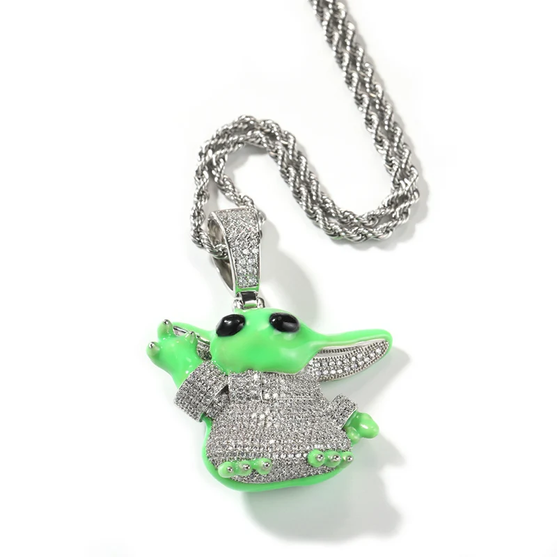 Pokémon Snorlax Hip Hop Pendant Necklace - Gold/Silver Plated With AAA+ CZ