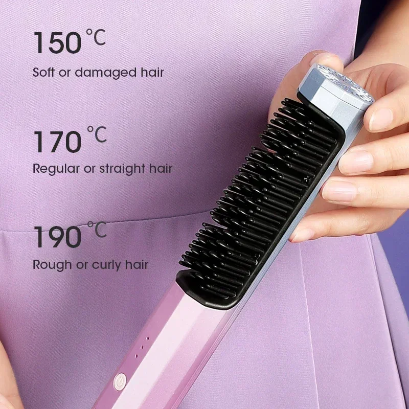 Electric Hair Brush Straightening Brush Hot Heating Comb Men Beard Hair Wigs Professional Straightener Curlers for Women