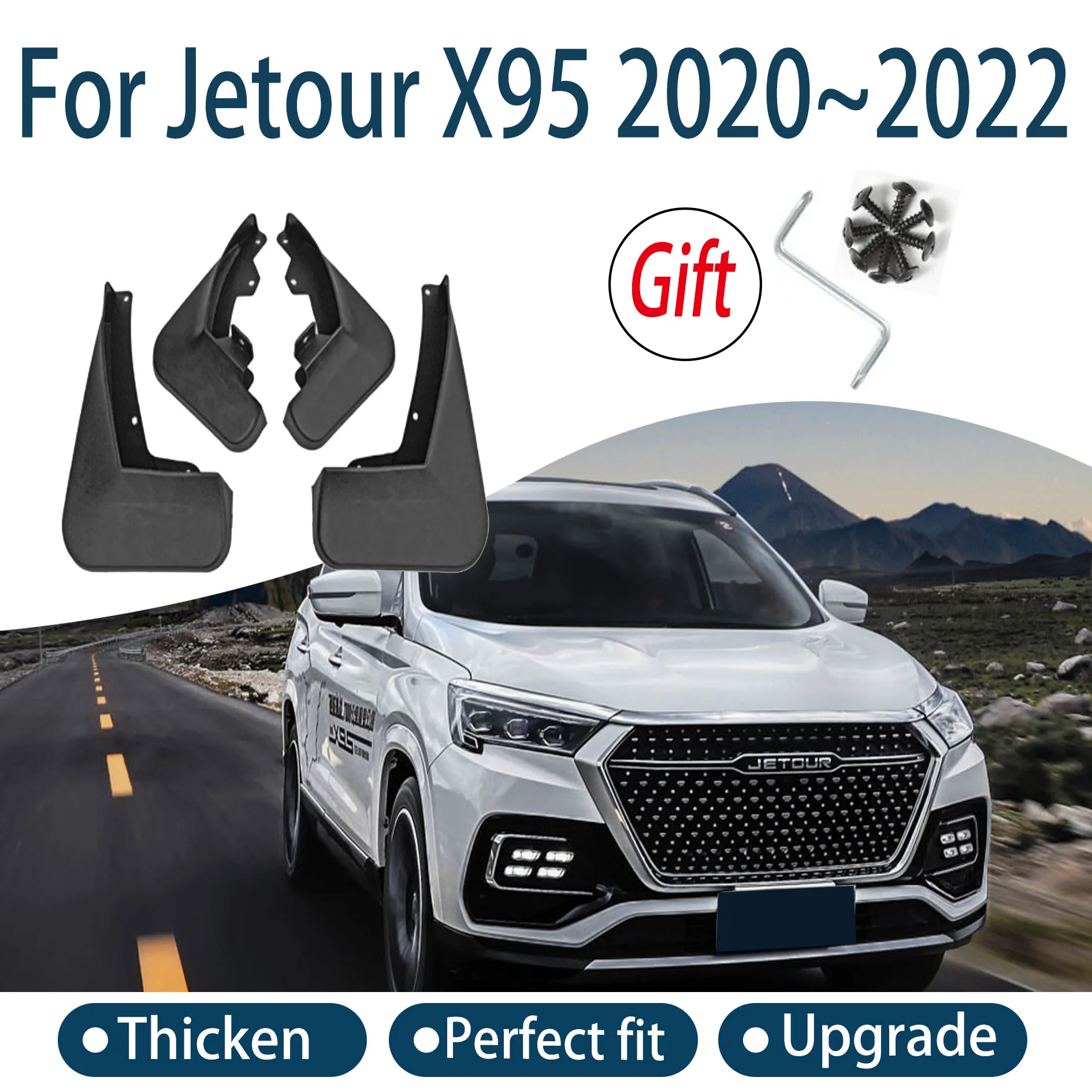 Auto Parts For Jetour X95 2020 2021 2022 Fender Lining Car Front Rear Wheel Fender Splash Guard Accessories Mudguard Skin 4Pcs