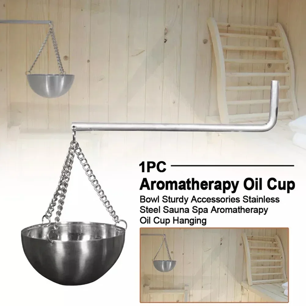 Hanging Aroma Bowl Heatable Aroma Bowl Sauna Sessions Natural And Warm Atmosphere Swivel Chain Design Wooden Elements