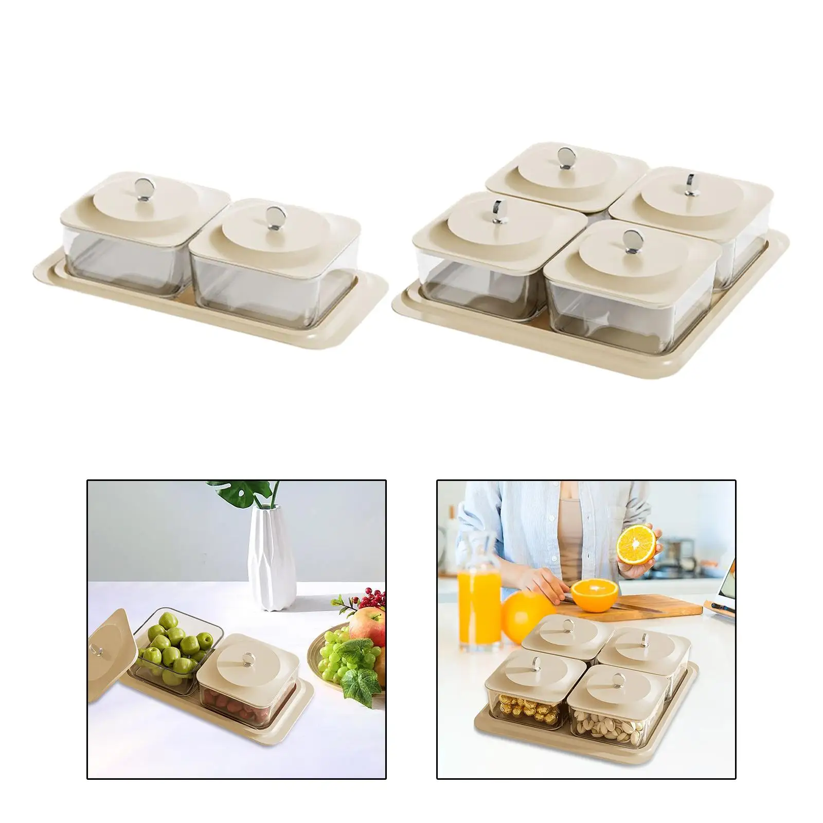 Divided Serving Dishes Organizer Decorative Easy to Refill Appetizer Platter for Entertaining Events Gatherings Holidays Parties