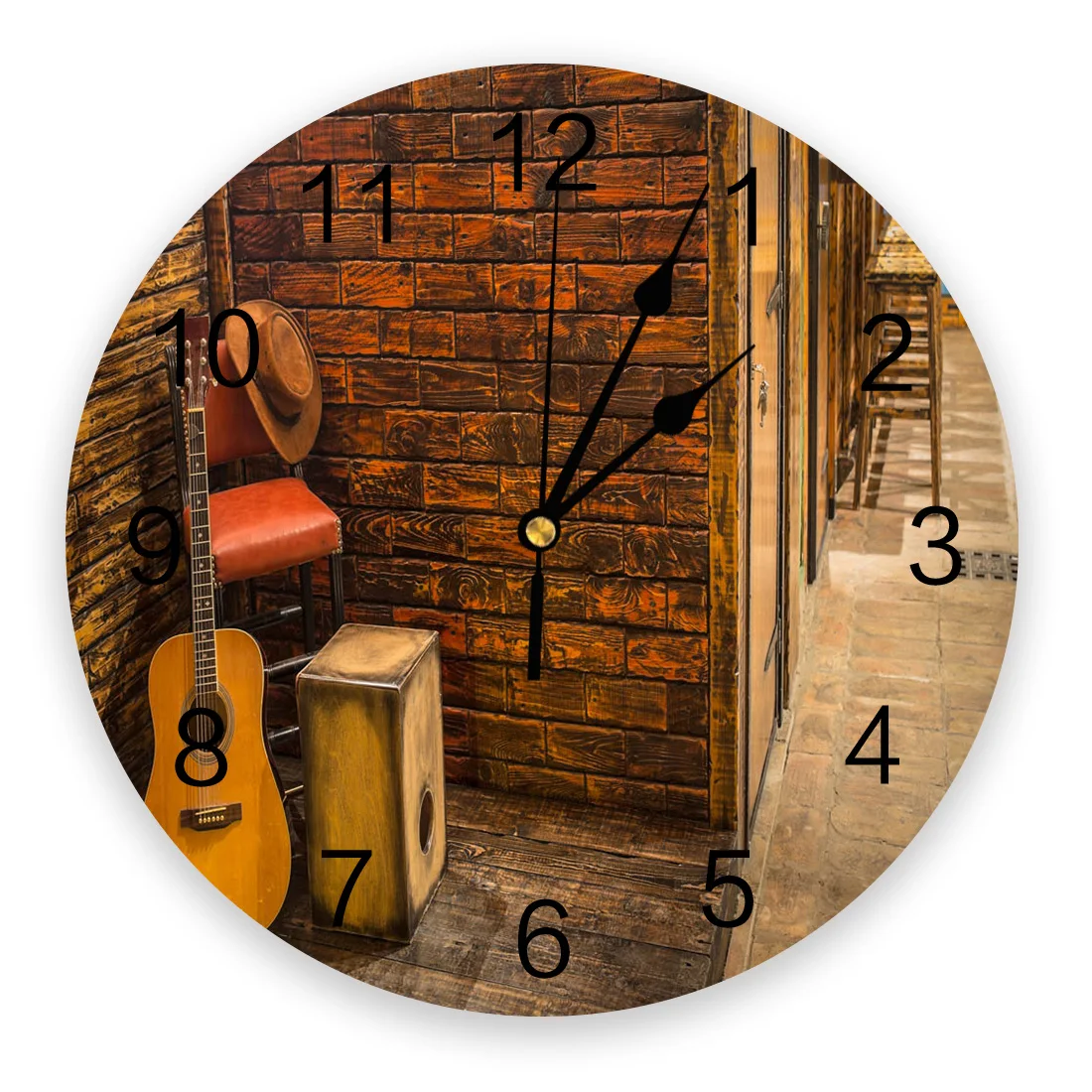 Articoli Per Chitarra Mattoni Da Parete Orologio Da Parete Rotondo Acrilico Appeso Orologio Silenzioso Casa Interni Camera Da Letto Soggiorno Decorazi