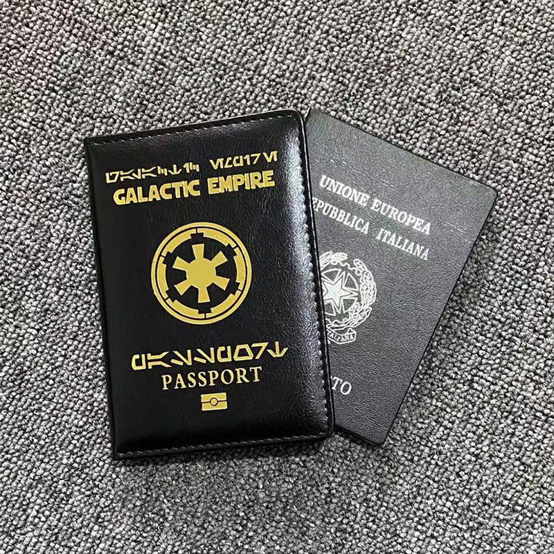 Galactic Empire Passport Cover Black Pu Leather Case for Passports
