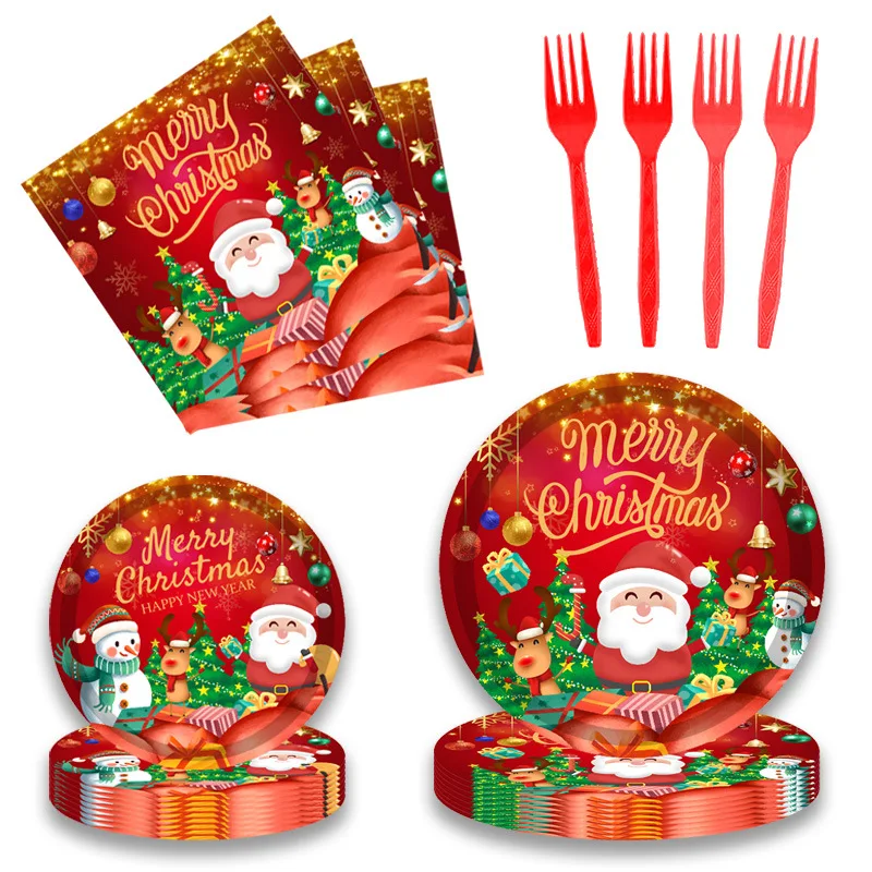 https://ae01.alicdn.com/kf/Sb3ca46fcadc342249179f67aec69e55b3/10-Guests-Christmas-Tableware-Red-Santa-Claus-Christmas-Tree-Decoration-Navidad-Disposable-Paper-Tableware-Merry-Christmas.jpg