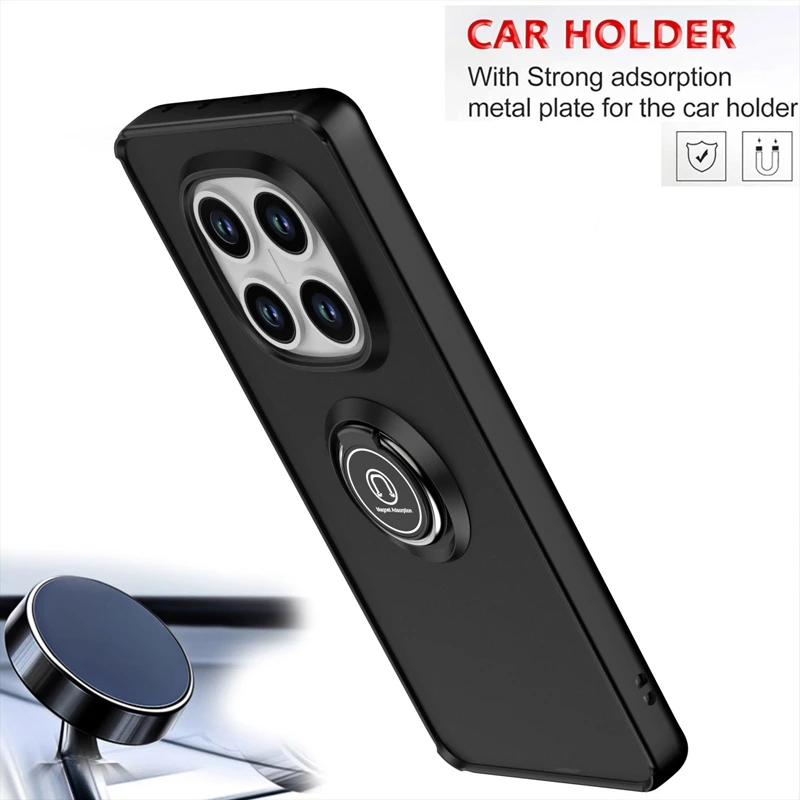 Armor Matte Case with Car Magnetic Ring Holder - Durable Protective Cover