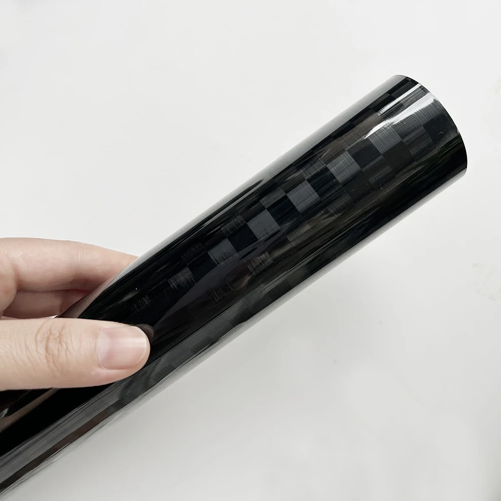 Cosmic Black Forged Carbon Fiber Vinyl Wrap with Aircraft Pattern for Vehicle Decoration