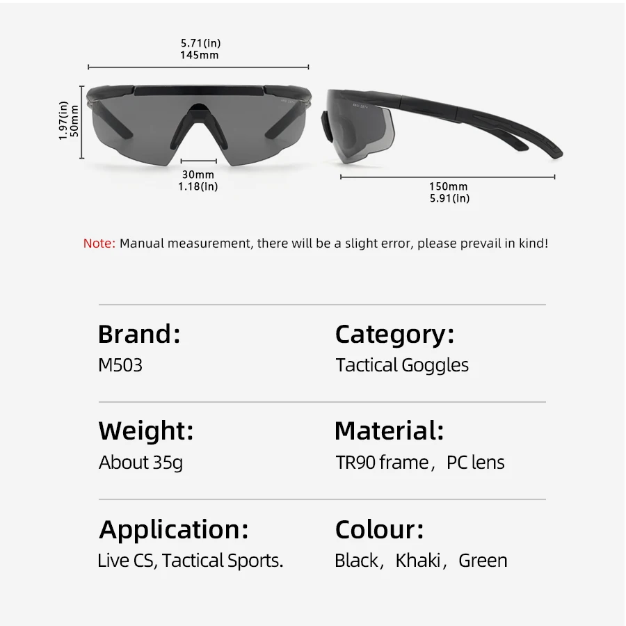 Tactical goggles 3 Lens Tactical Goggles Set Windproof Dustproof CS Military Shooting Bulletproof Sunglasses Motorcycle Mountaineering Glasses shooting glasses