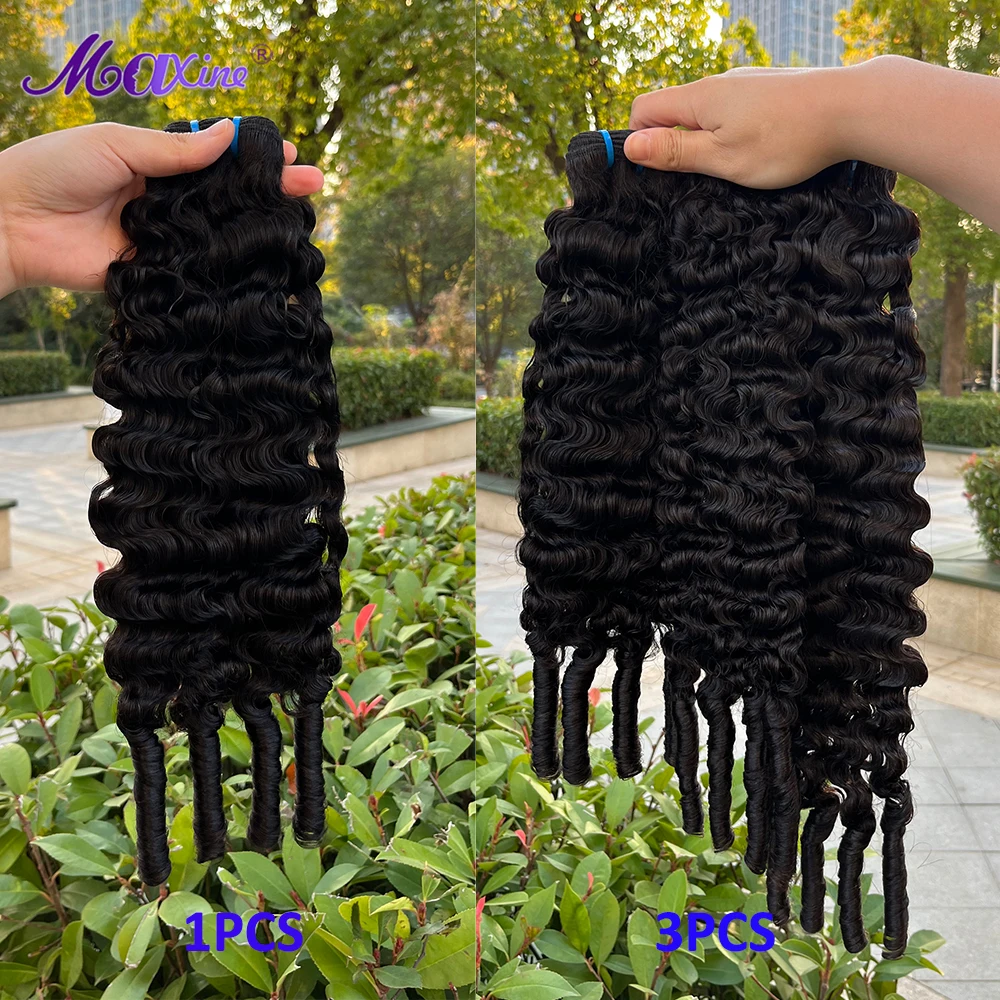 Burmese Curly Bundles Unprocessed Human Hair Extensions Burmese Pixie Curls Human Hair Bundles 1/3/4 PCS Deal Remy 12A