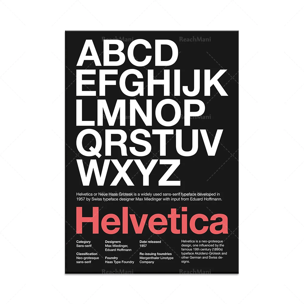 Helveticaフォントポスター-タイポグラフィックポスター。デザイナーの