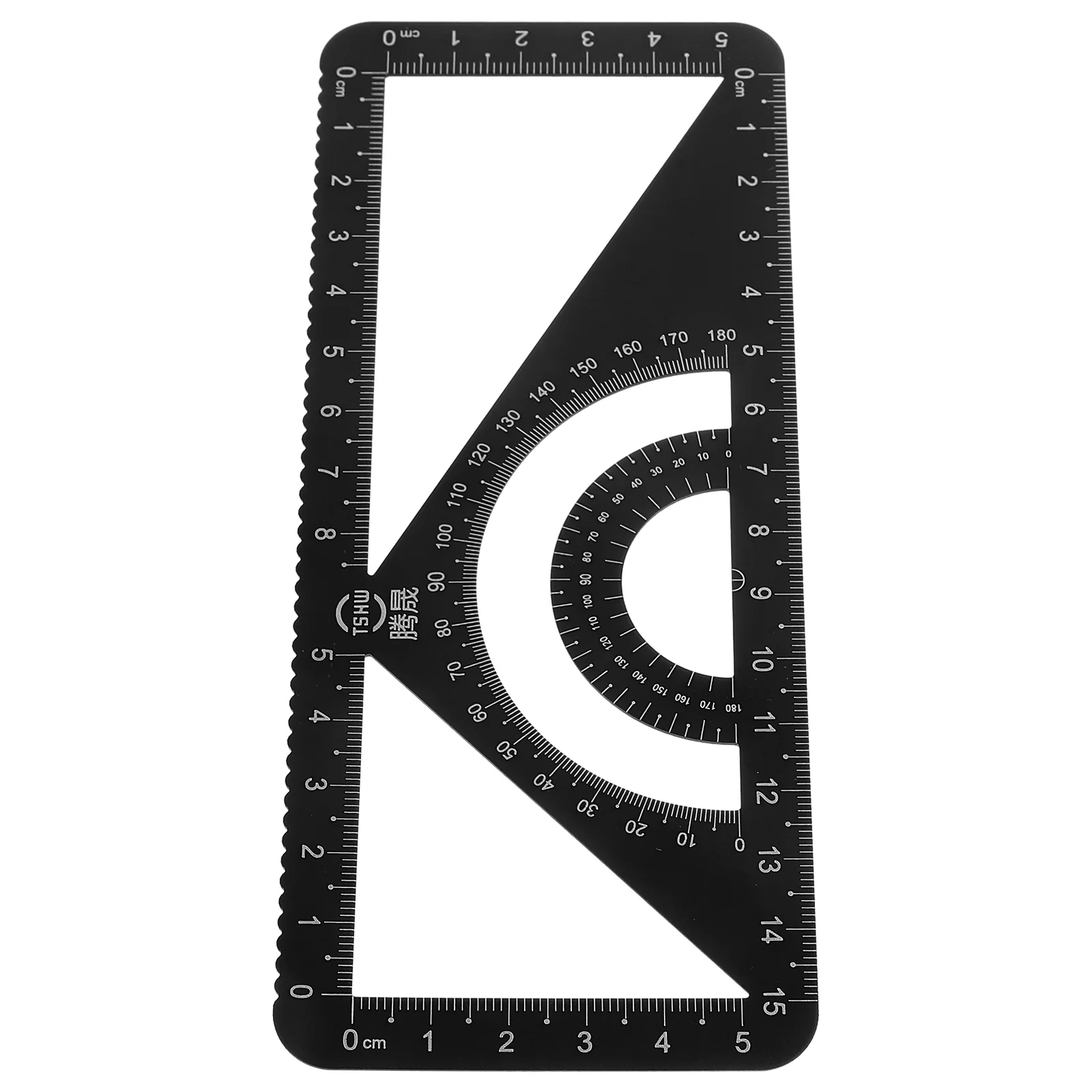 Metal School Straight Ruler Triangular Protractor Ruler Square And Cartabon Technical Drawing Protractor Stationery Multipurpose