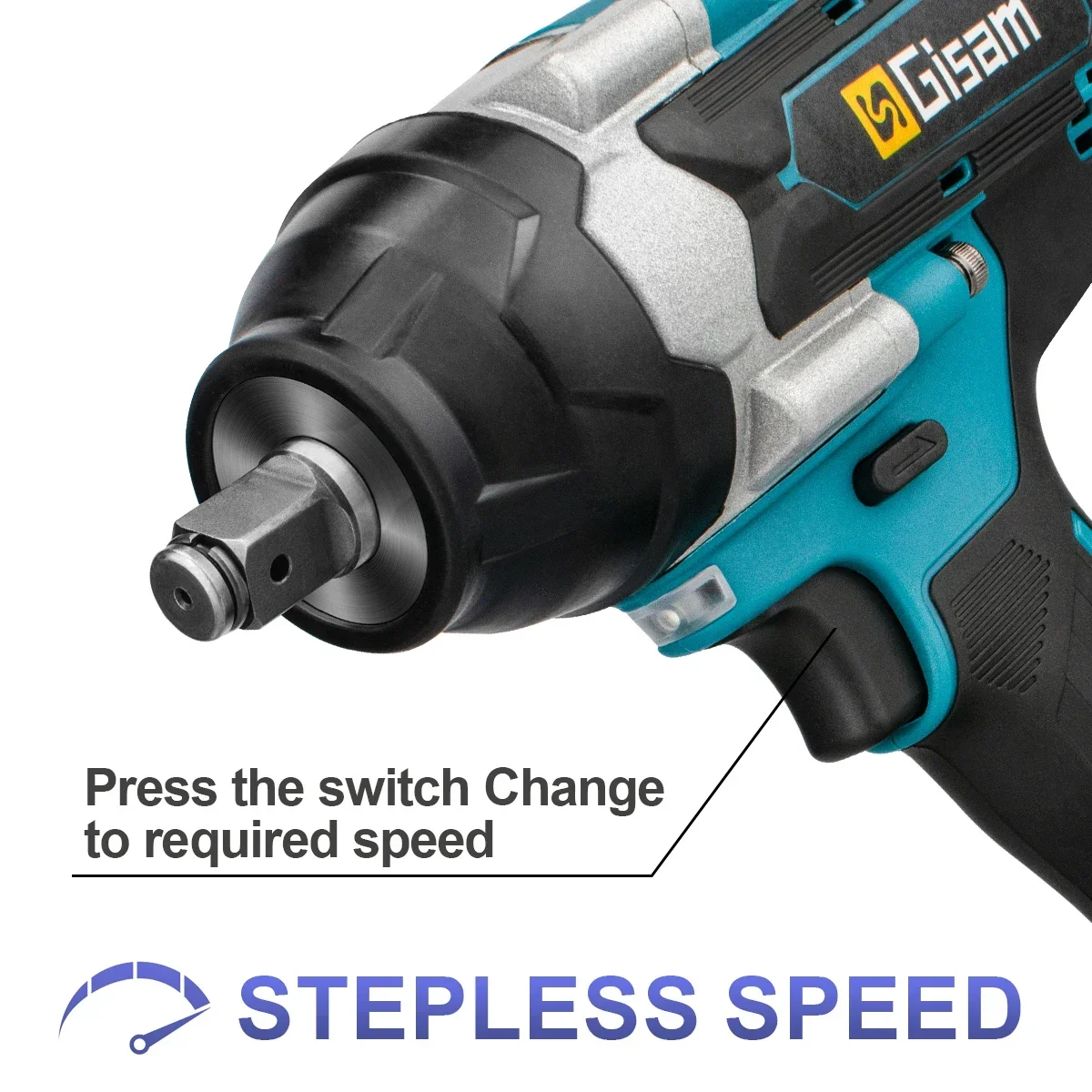 Gisam 1800N.M Torque Brushless Electric Impact Wrench 1/2 inch  Cordless Wrench Screwdriver Power Tools For Makita 18V Battery 5