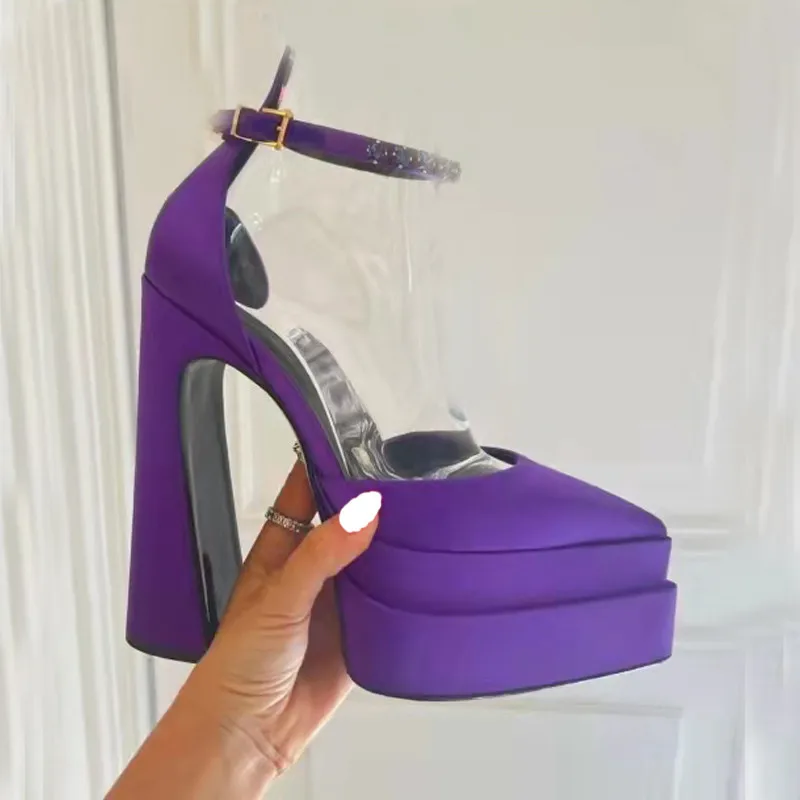 2022 Brand Women Sandals High Quality Sexy Thick High Heels Platform Dress Party Wedding Ladies Shoes fashion shoes