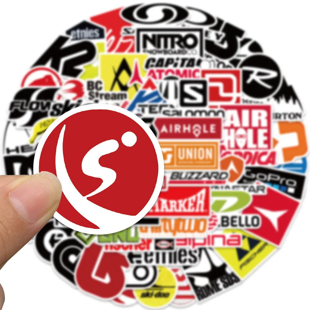 10/30/50PCS Cool Ski Brand Logo Stickers DIY Skateboard Luggage Guitar Laptop Car PVC Waterproof Graffiti Trend Stickers Kid Toy 3