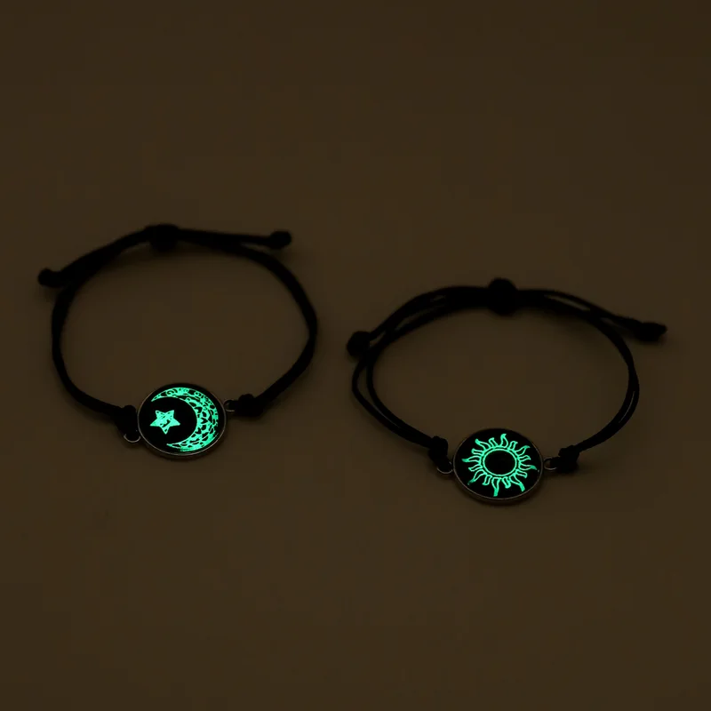 Romantic Luminous Sun Moon Couple Bracelets for Women Men