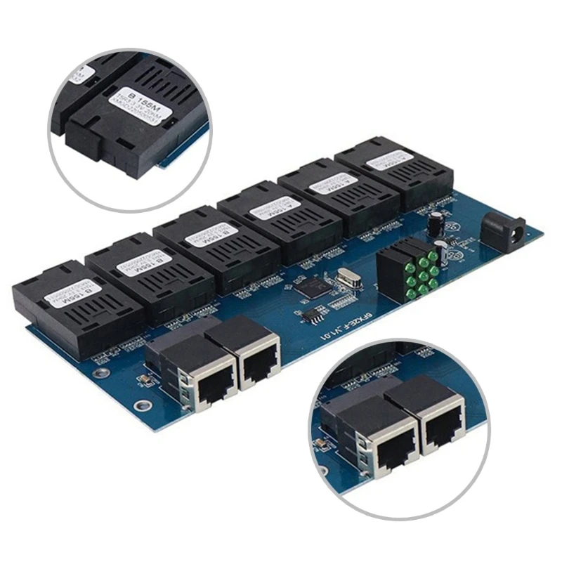 3A 3B Fast Ethernet 10/100M Ethernet Switches Fiber 6 Port 20KM 2 UTP RJ45 Fast Erhetnet Fiber Optical Switches
