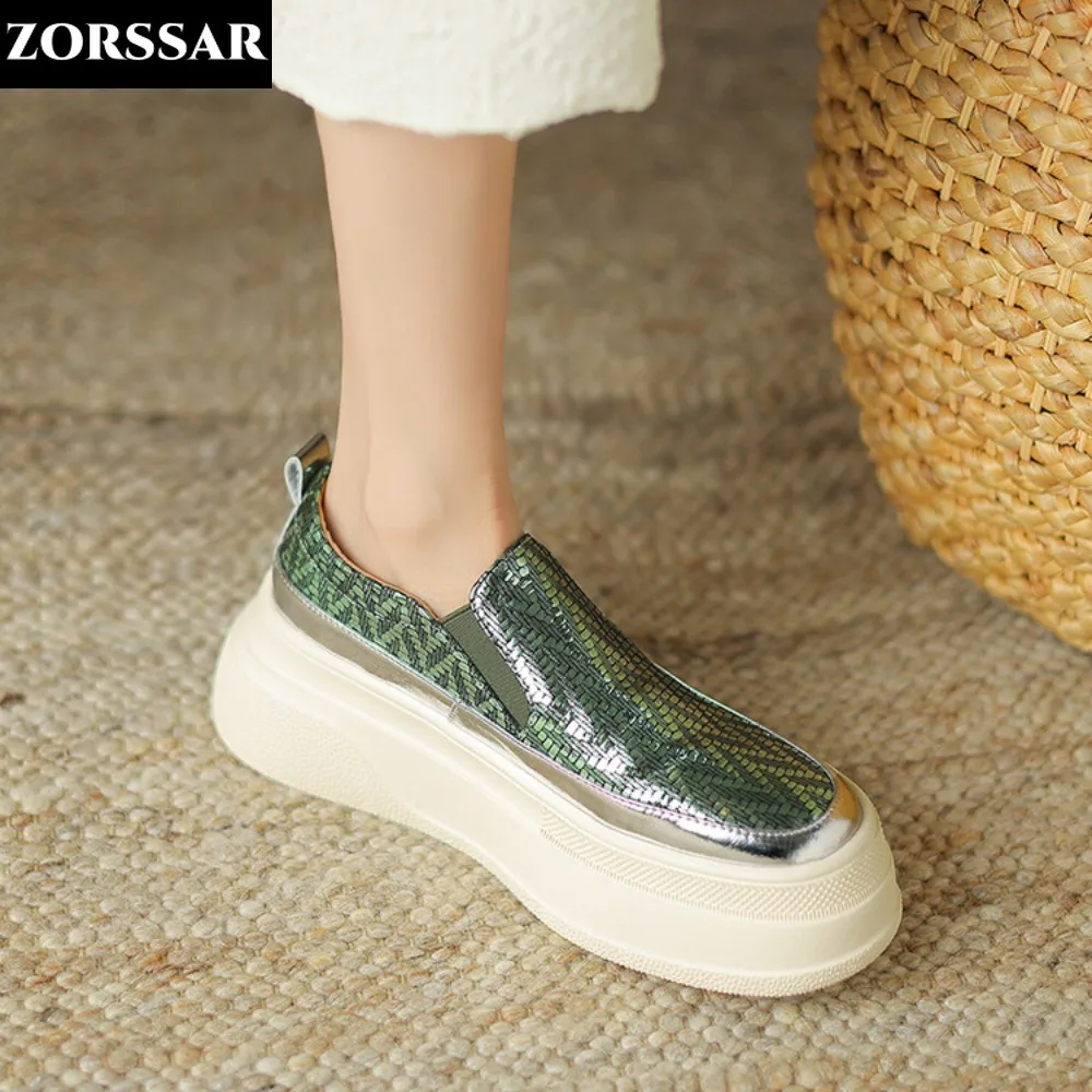 

2024 Spring New Women Flats Shoes Woman Platform Slip on Flats Sneakers Women Suede Ladies Tenis Loafers Moccasins Casual Shoes