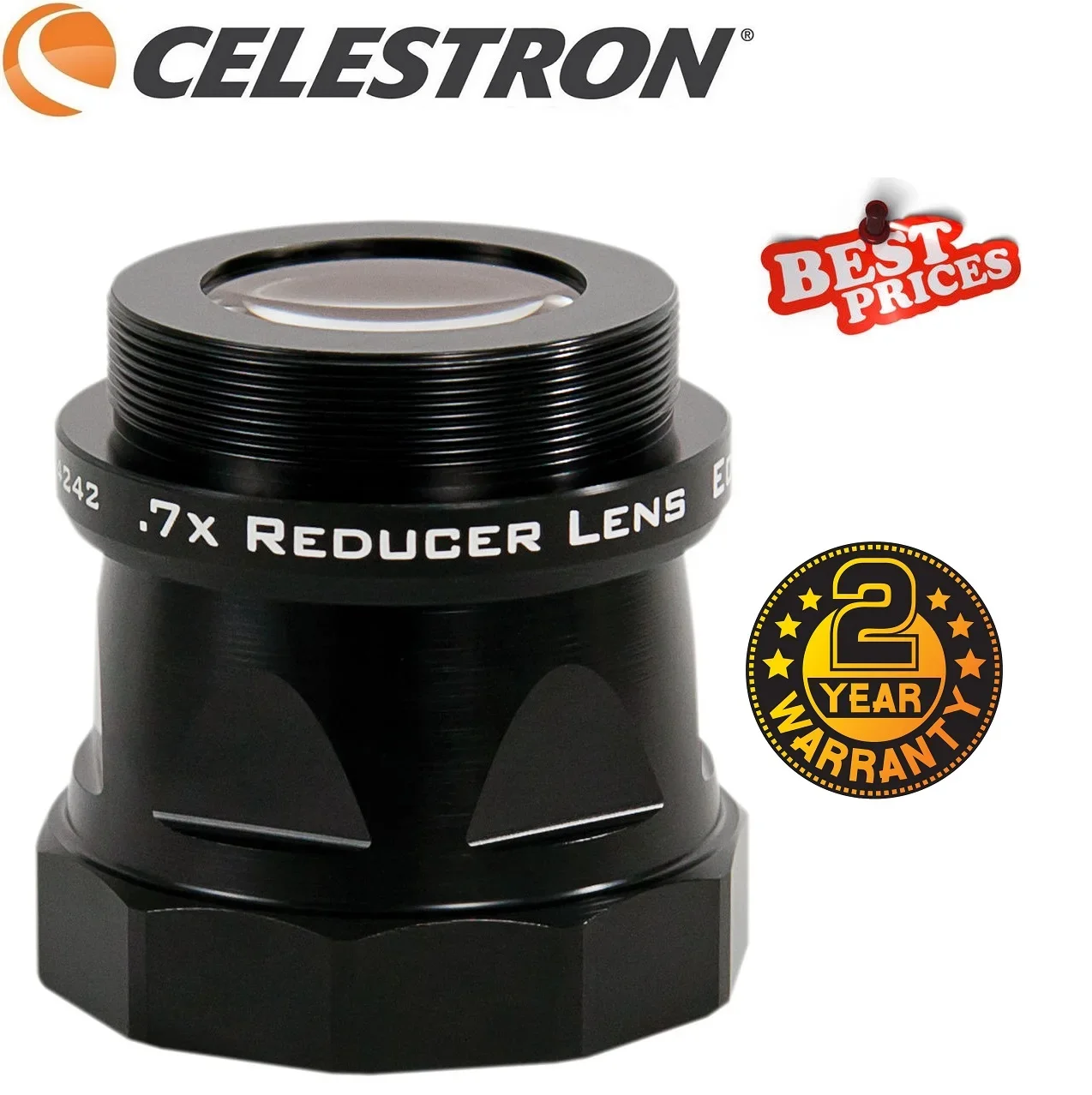 Celestron EdgeHD 광학 튜브, 0.7x 감속기 렌즈, 43% 넓은 FOV, 800 C8HD, 8 인치, 94242