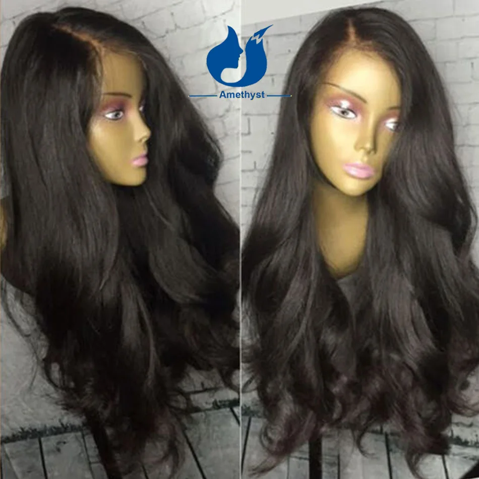 

Glueless Brazilian Remy Human Hair Full Lace Wigs Pre Plucked Baby Hair Body Wave Free Part Lace Wigs For Women Loose Wavy