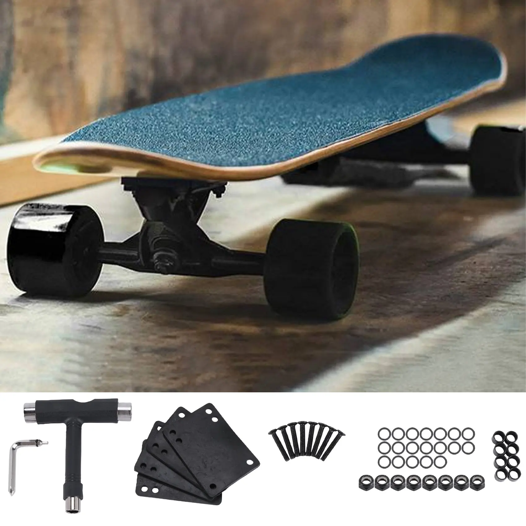 Skateboard Hardware Skate T-Type Tools Skateboard Riser Shock Pads Shockpads Hardware Screws Axle Washers/Nuts/Spacers Skateboard Accessories Skateboard Tools