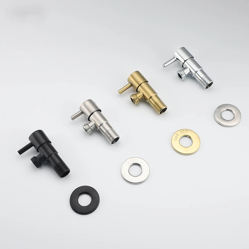 

304 Stainless Steel Faucet Triangle Valve 4 Points Thread Angle Valve Inlet Water Stop Valve Apply To Kitchen Sink Bathroom