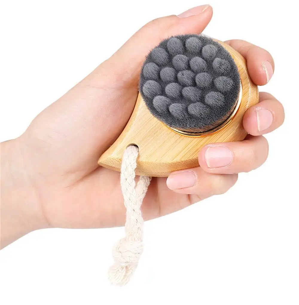 Deluxe Wooden Handle Facial Cleansing Brush - Deep Cleanse & Revitalize Your Skin