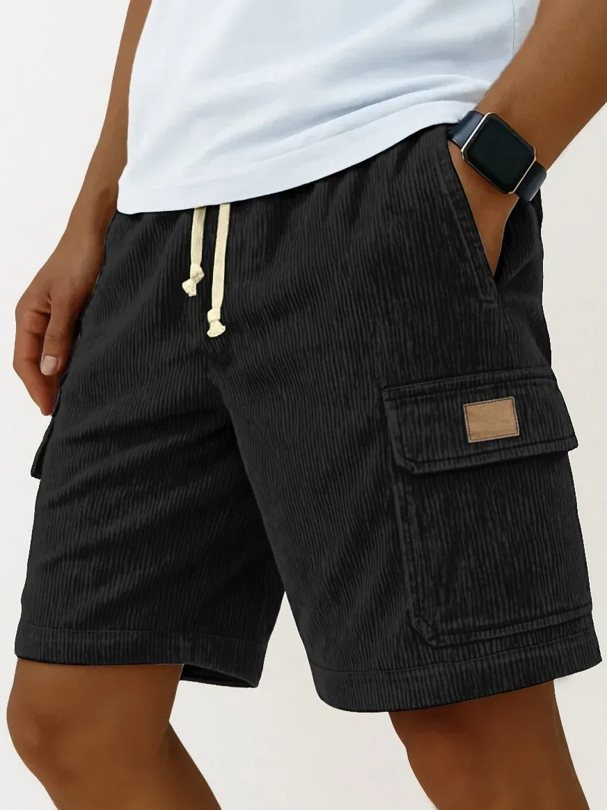 2024 American Heavy Duty Work Shorts Summer I Trendy Retro Corduroy Fashion Brand Men's Casual Shorts 4
