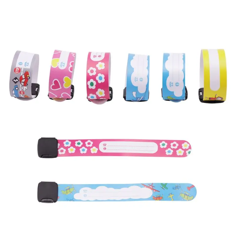 Children Outdoor Safe Anti-lost Wristband Safety Recognition Bracelet Kids Adjustable Waterproof Wristband 8Pcs/Set