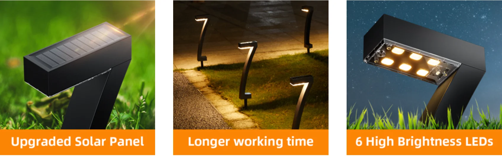 thumbnail image 2 of DEYUOAU Super Bright Solar Lights 6-Pack - Waterproof Outdoor Garden Lighting 2 of 13