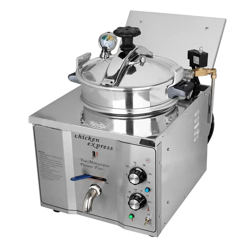 MDXZ-16 16L Electric Heating Pressure Fried Chicken Furnace Fried Chicken Burger  Shop Constant Temperature Food Fried Furnace 3