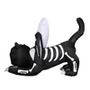 Large Halloween Outdoor Decoration Inflatable Ghost Skeleton Cat with Wings Built-in LED Light for Halloween Holiday Party Decor 6