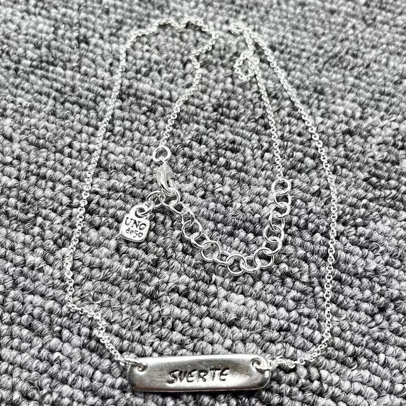 

2022 New U NOde50 Original Fashion Plating 925 Silver Nameplate Lucky Necklace Holiday Jewelry Valentine's Day Gift