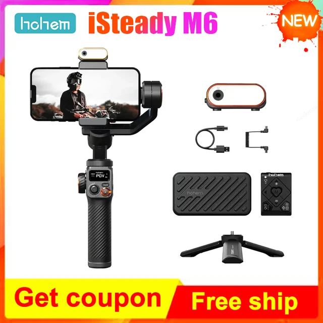 Hohem iSteady M6 Handheld Gimbal Stabilizer Kit Selfie Tripod for  Smartphone with AI Magnetic Fill Light