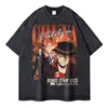 Nakahara Chuuya T-shirt Vintage Washed Anime Bungo Stray Dogs T Shirts Oversized Streetwear Dazai Osamu Atsushi Tops Tees Men 1