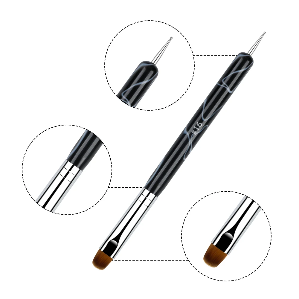 French Nail Art Brush Dual End Nail Art Dotting Pen Acrylic Drawing Rhinestone Gel Painting Manicure Tool for Beginner nail art pen,nail art brush,nail art tools,rhinestone picker pen