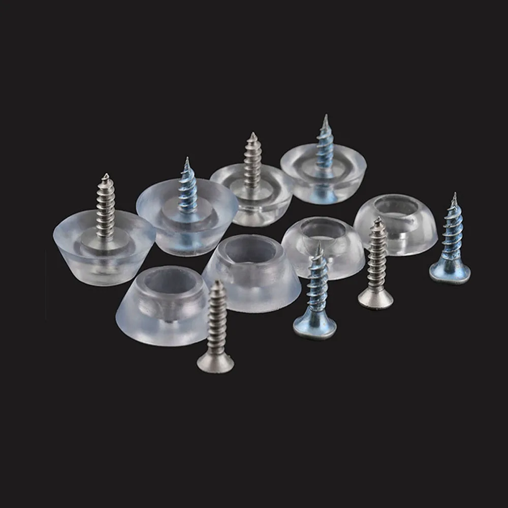 

anti-slip Silicone mat For Furniture Floor Desk Protection Transparent Pad Nail-on Protector 17mm 20mm 10PCS