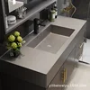 Manufacturers direct bathroom cabinet combination simple solid wood one basin face wash basin toilet washing table bathroom 5