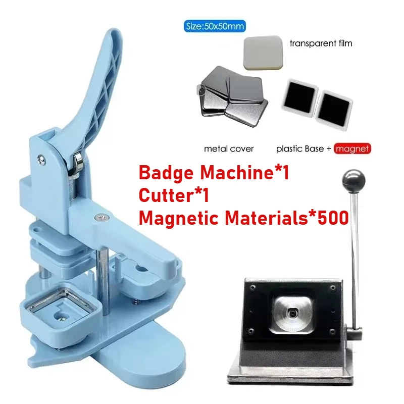 Magnet Maker 200 Sets 50mm/ 2 Inch Button Press Supplies Square Button ...