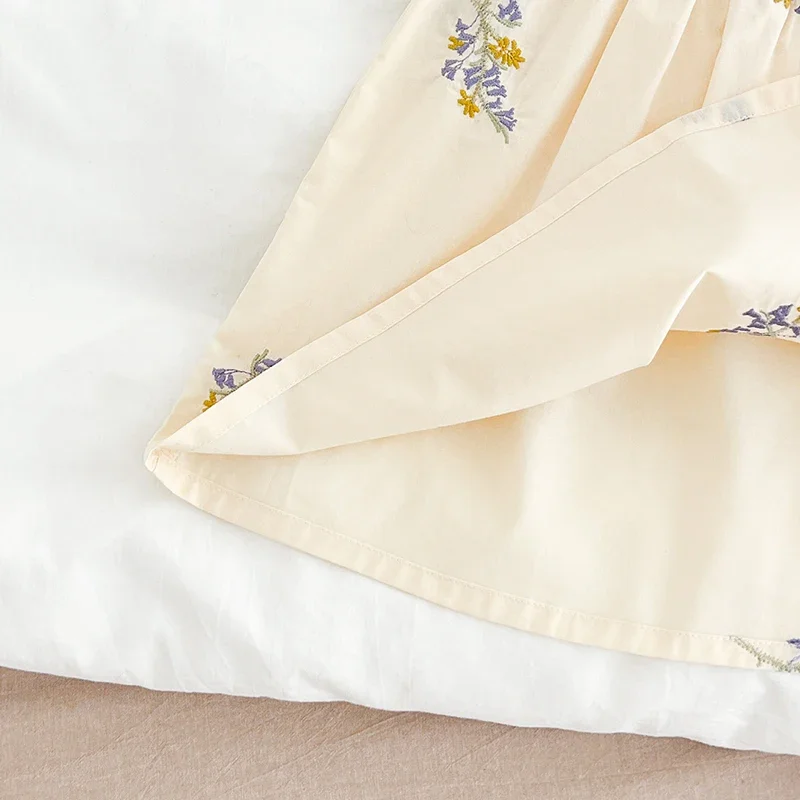 Girls Summer Floral Embroidered Dress