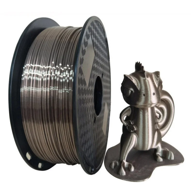PLA 1.75mm 실크 3D 프린터 필라멘트 - 샤이니 골드/블랙/실버, 1kg/500g/250g