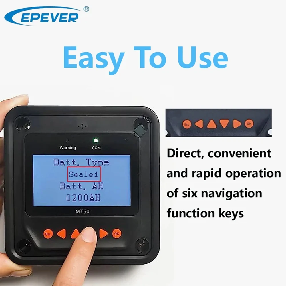 EPever MT50 Remote Meter Display for Tracer-AN Series MT-50 For EPever MPPT Solar Charge Controller With LCD Real-time Display