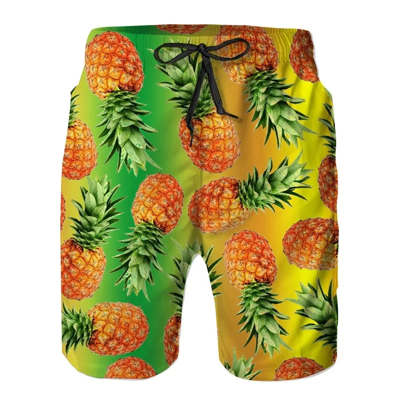 Full Print Pineapple Graphic Beach Shorts For Men Quick Dry Casual Plus Size Short Pants Men's Swim Trunks Ropa De Hombre 2