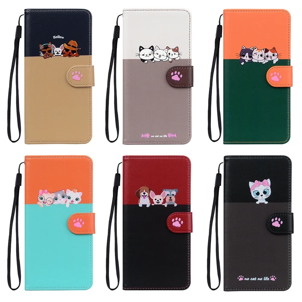 Adorable Kawaii Cat Leather Wallet Flip Phone Case