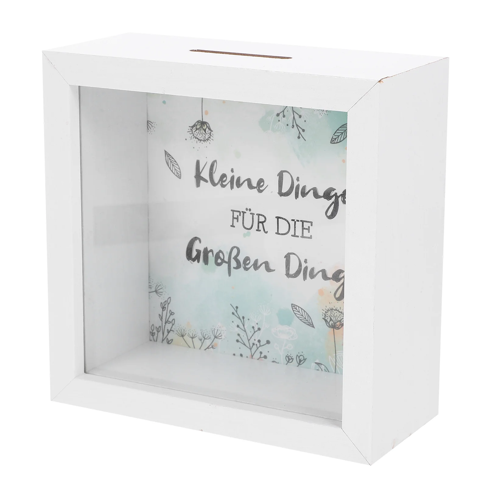 

Piggy Bank Money Saving Jar Coin Jar Saving Box Multi-use Picture Frame Wood Coin Bank for Home