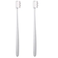 Ultra Soft Adult Nano Toothbrush Set for Sensitive Gums and Teeth (2pcs white)