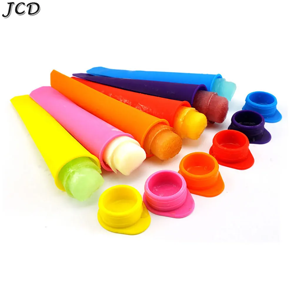 JCD 2Piece Silicone Ice Cream Mould Ice-cream Make Mold Pop Mold Lolly Pole Food-grade Silicone Handheld Popsicle Mould