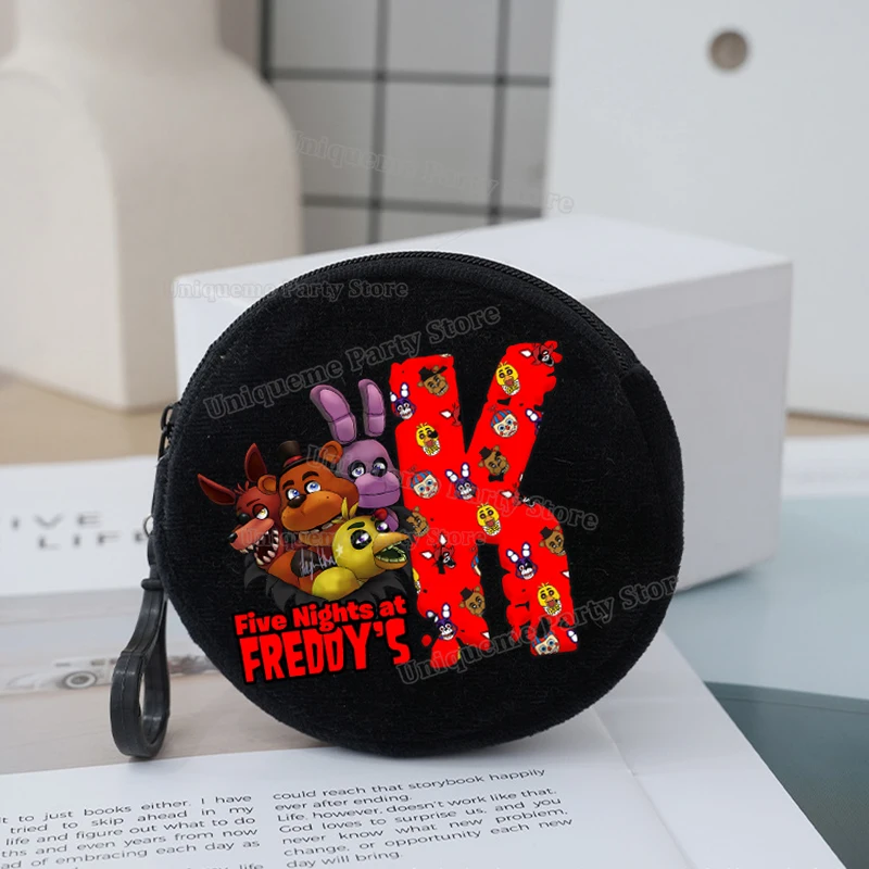 Five Night At Freddy Runde Geldbörse mit Buchstaben A-Z-Aufdruck, Münztüte, Spiel, Anime-Junge, Schlüsseltasche, kleine Geldbörse, Kindergeburtstag, Weihnachtsgeschenk – Detail 4