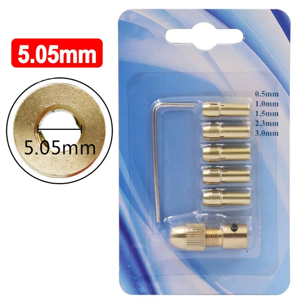 

7pc 2.35/3.17/4.05/5.05mm Brass Collet Mini Drill Chucks Adapter For Motor Shaft To Drill ABS,wood Board,presspaper-Power-Rotary