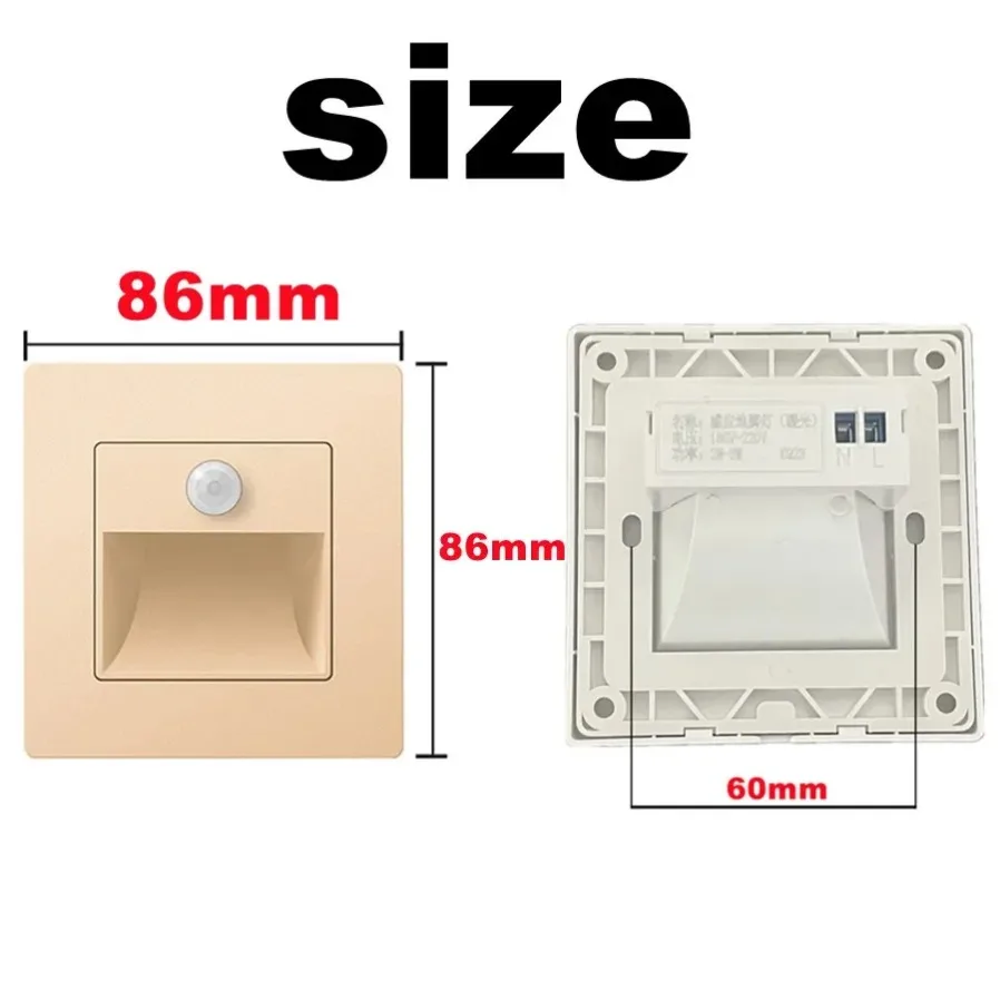 3W Recessed Infrared Motion Sensor Night Light Indoor Outdoor Stair Step Wall Lamp LED Step Light Staircase Bedroom Decoration motion sensor light,led light,led wall lamp,wall light