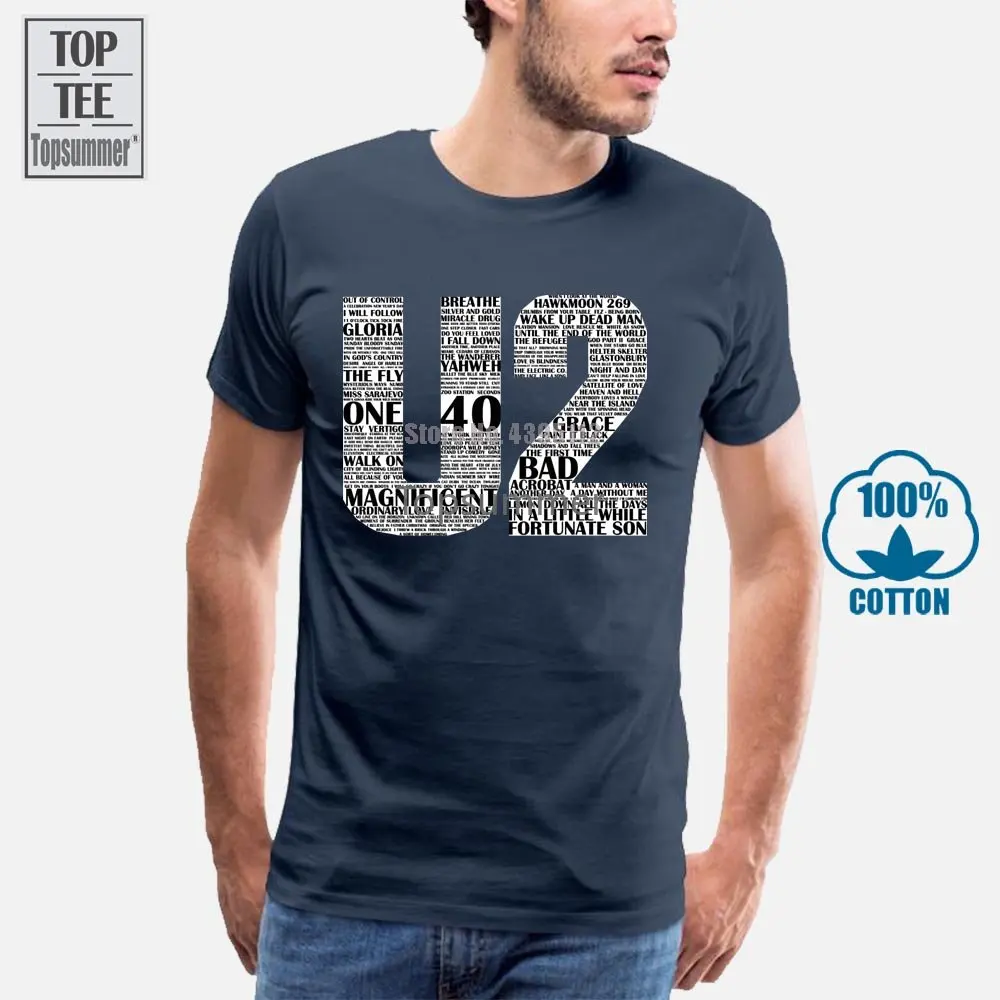 남성용 블랙 로고 티셔츠, U2 아일랜드 록 밴드 타이틀즈, S to 3Xl, 신상