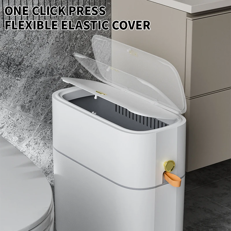 가정용 욕실 변기 뚜껑 쓰레기통 - 자동 흡입 활성화, 초대형, 화장지 처리에 이상적